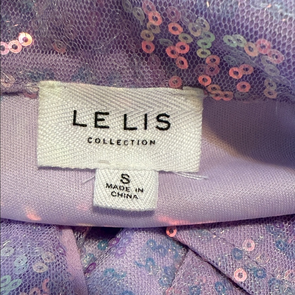 Les Lis Purple Lavender Iridescent Sequin Mini Dress - Picture 9 of 13